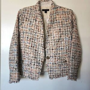 Ann Taylor Multicolor Flannel Tweed Jacket Size 4